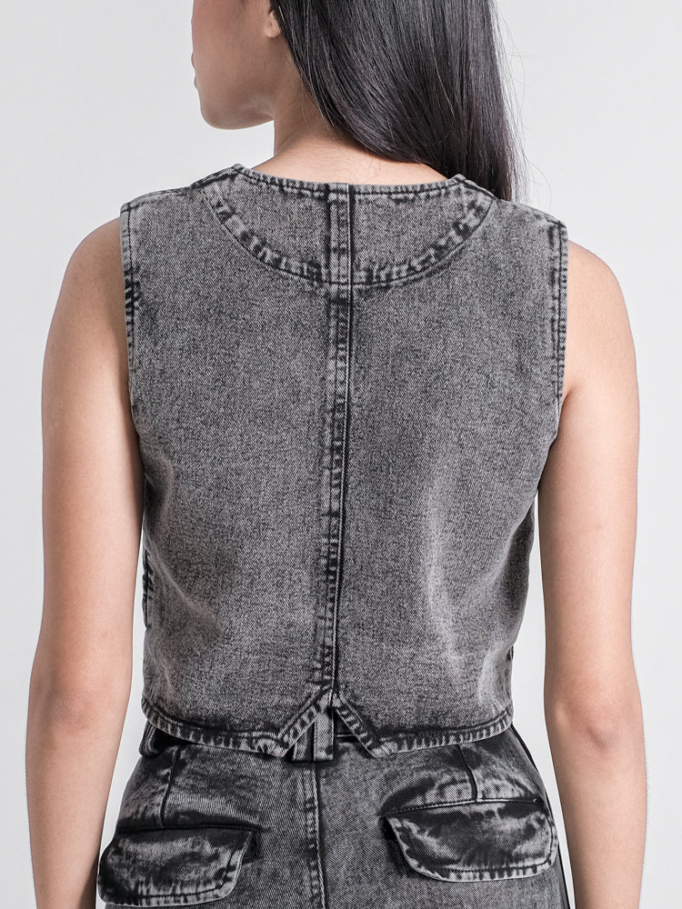 ROMAN VEST GREY DENIM