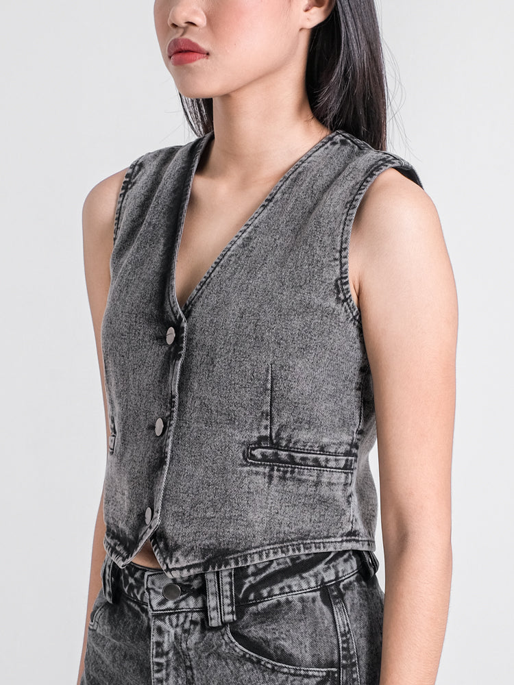 ROMAN VEST GREY DENIM