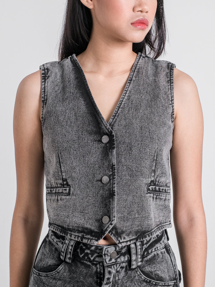 ROMAN VEST GREY DENIM