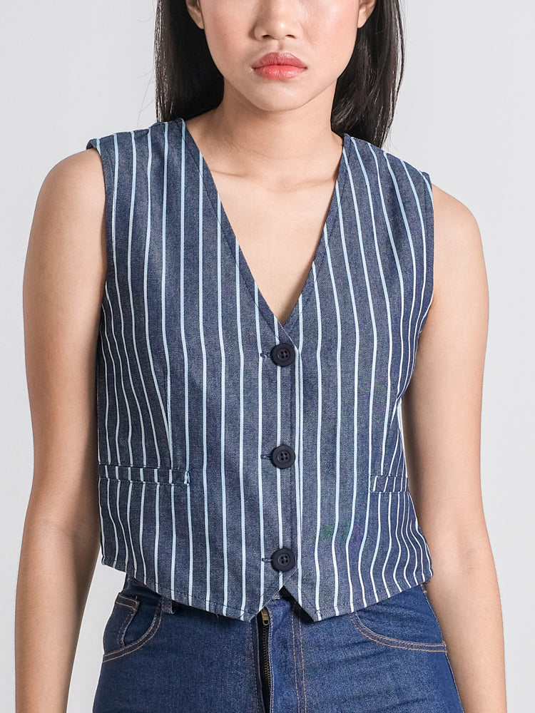 ROMAN VEST STRIPE DENIM