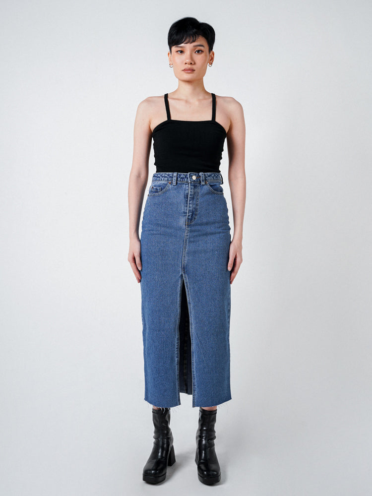 EVE DENIM MAXI SKIRT