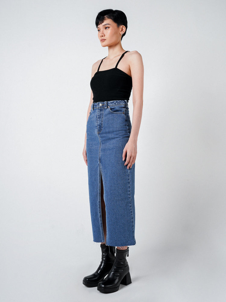 EVE DENIM MAXI SKIRT