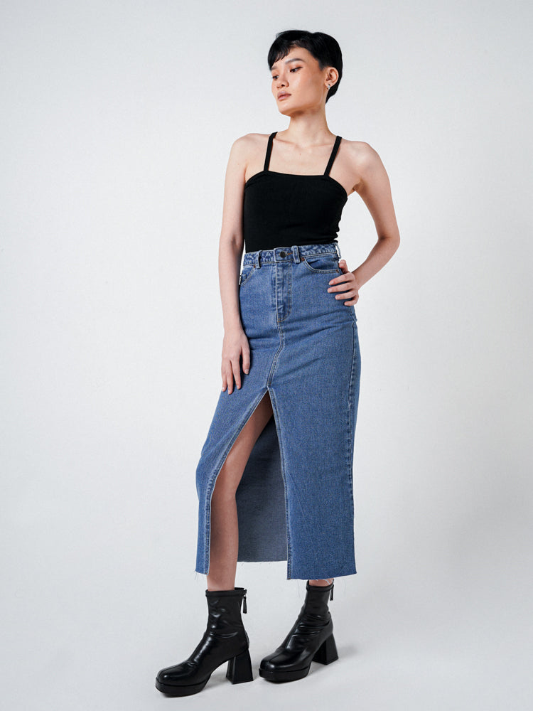 EVE DENIM MAXI SKIRT