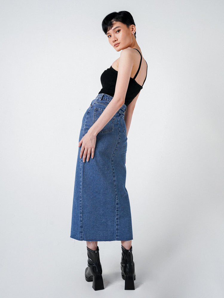 EVE DENIM MAXI SKIRT