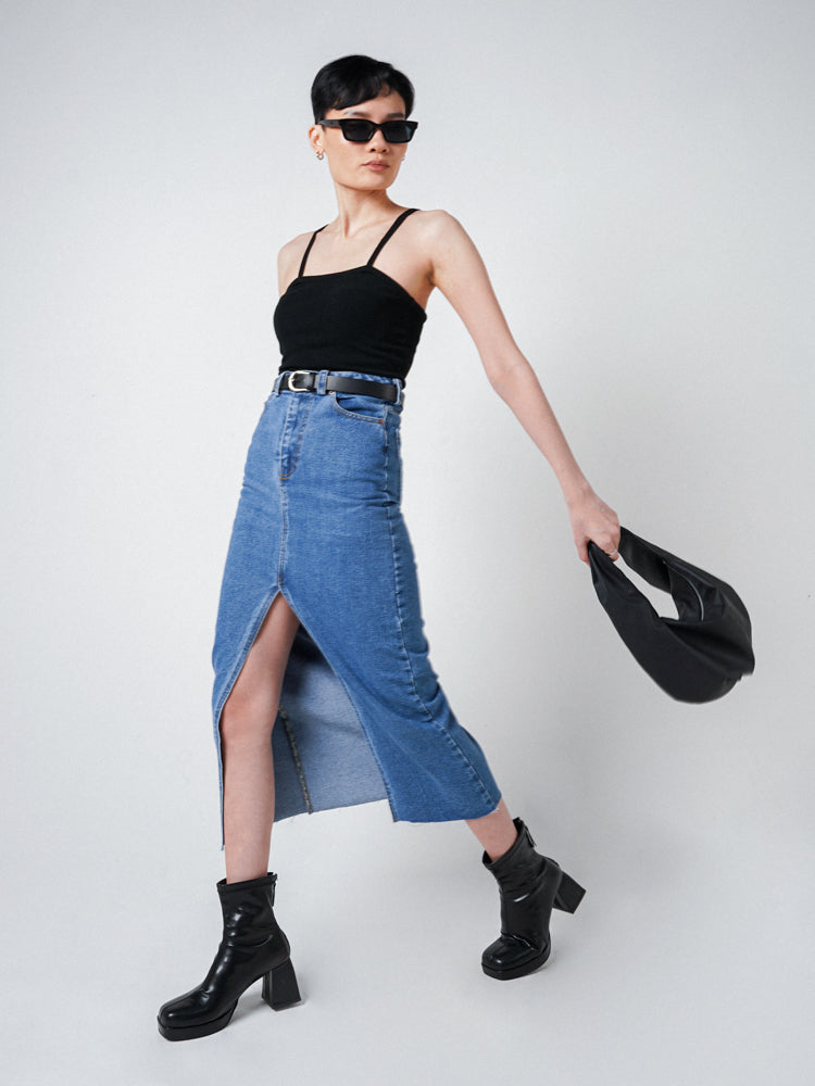 EVE DENIM MAXI SKIRT