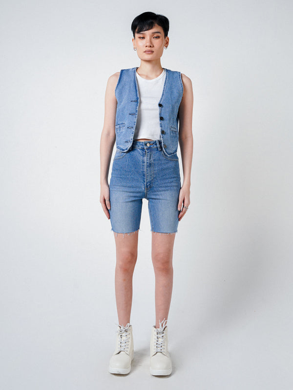 LEWIS BIKER DENIM SHORT