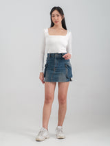 FREYA CARGO DENIM SKIRT