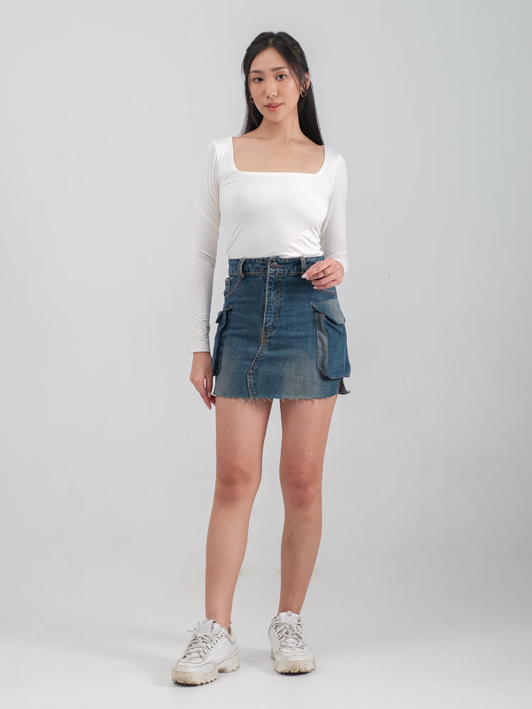 FREYA CARGO DENIM SKIRT