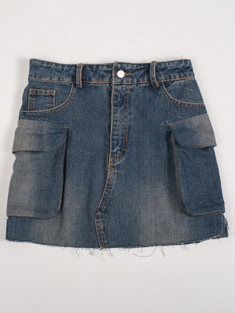 FREYA CARGO DENIM SKIRT