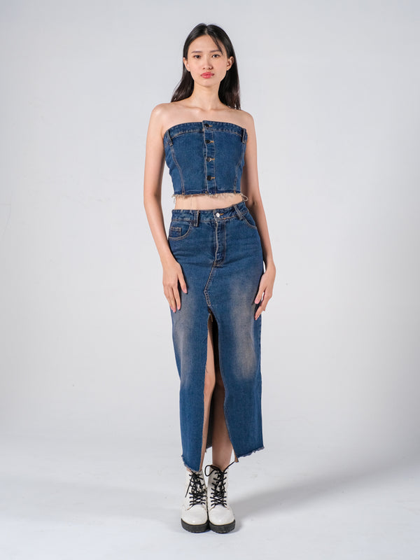 RENE DENIM BUSTIER