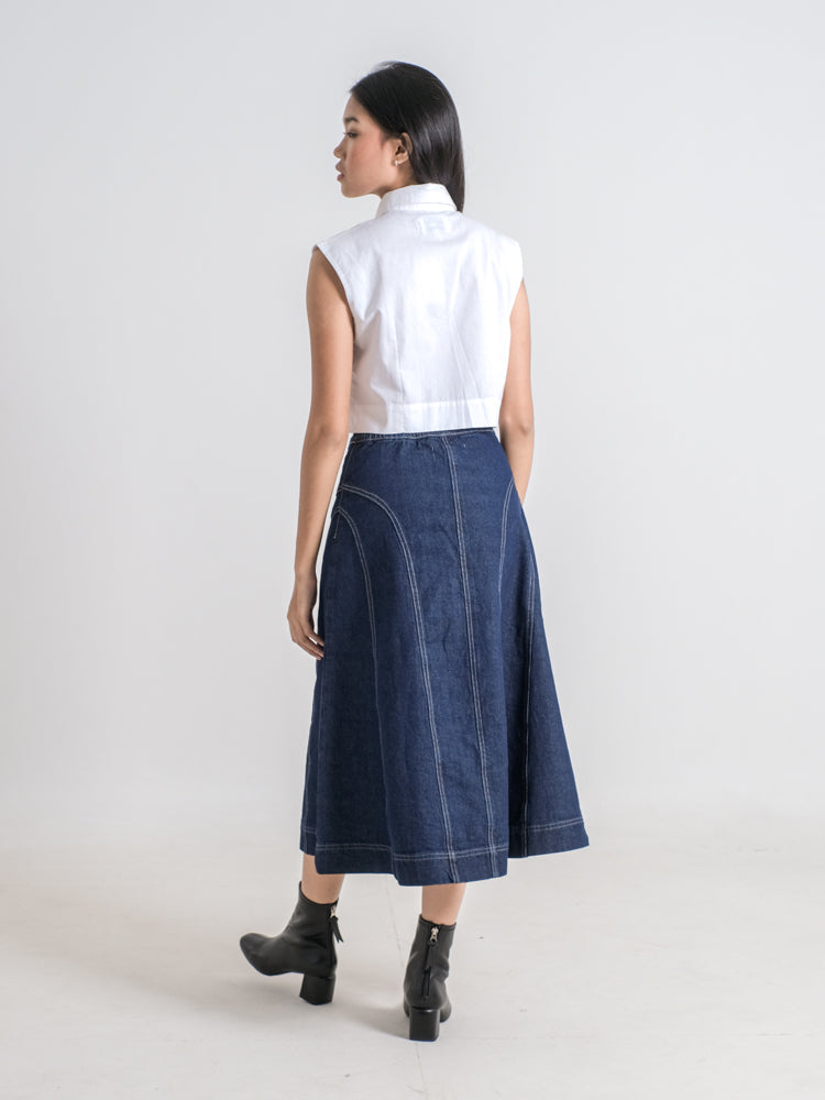 ELSIE FLARE DENIM SKIRT