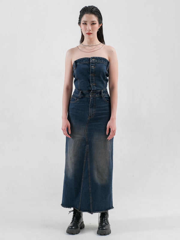 AVA MAXI DENIM DRESS