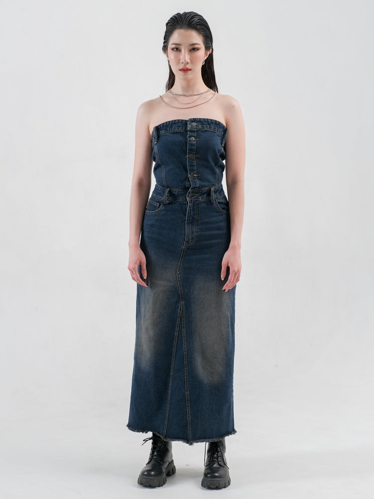 AVA MAXI DENIM DRESS