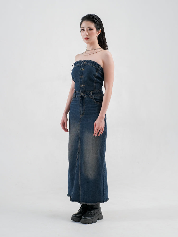 AVA MAXI DENIM DRESS