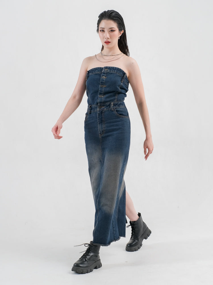 AVA MAXI DENIM DRESS