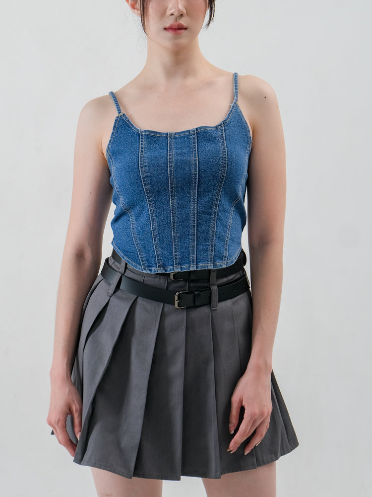 IVY CORSET DENIM TOPS