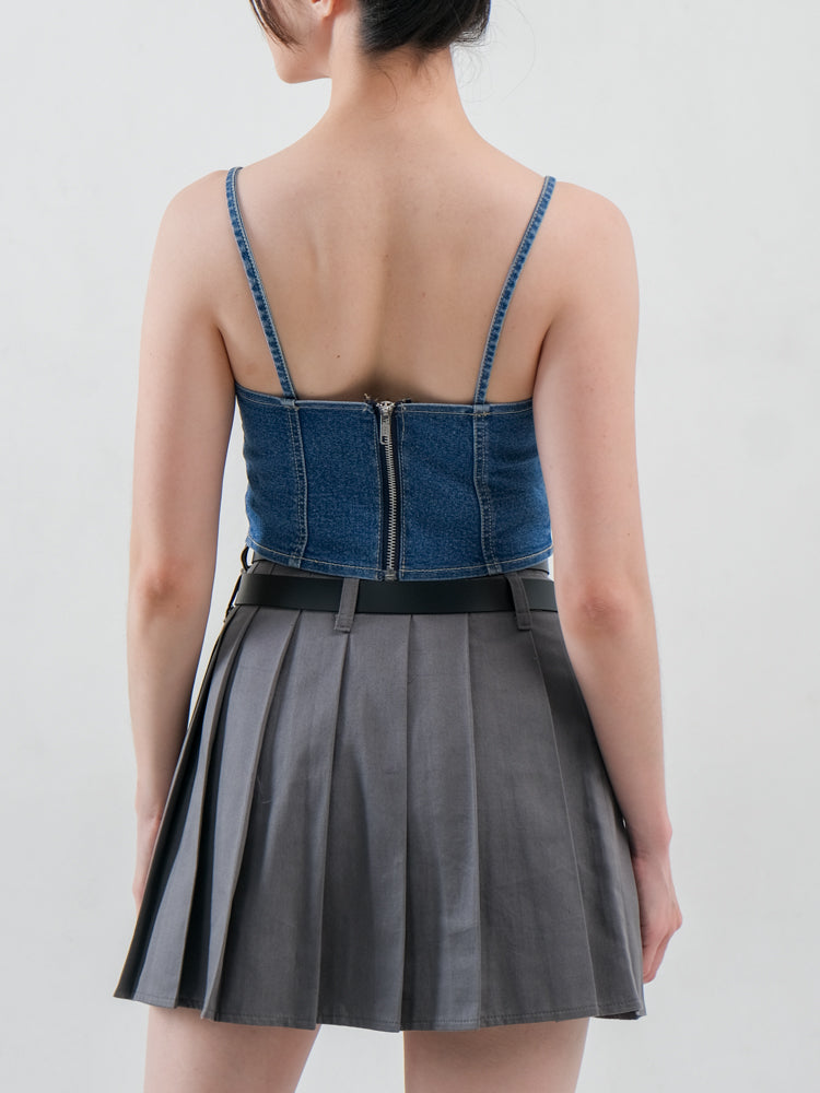 IVY CORSET DENIM TOPS