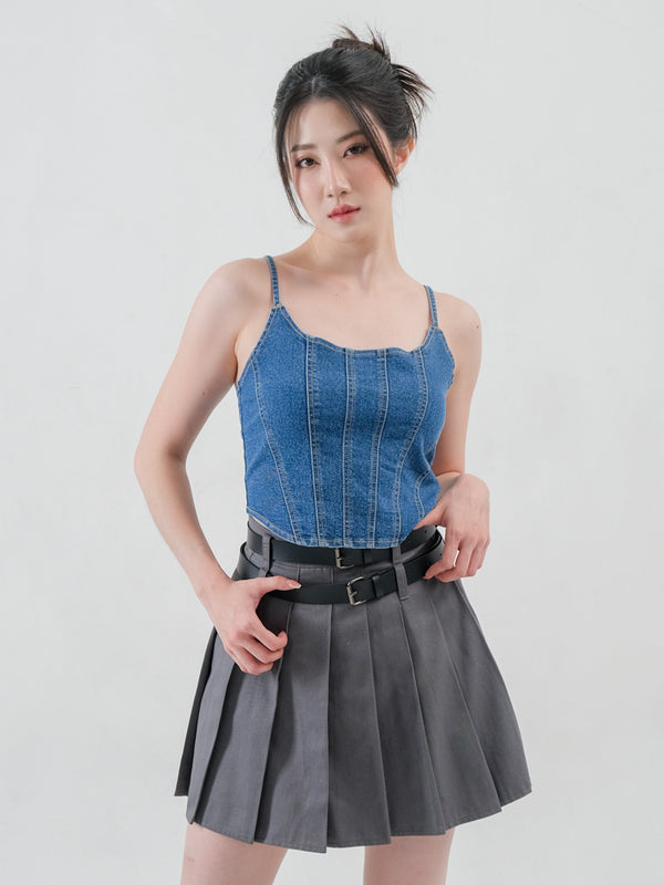 IVY CORSET DENIM TOPS