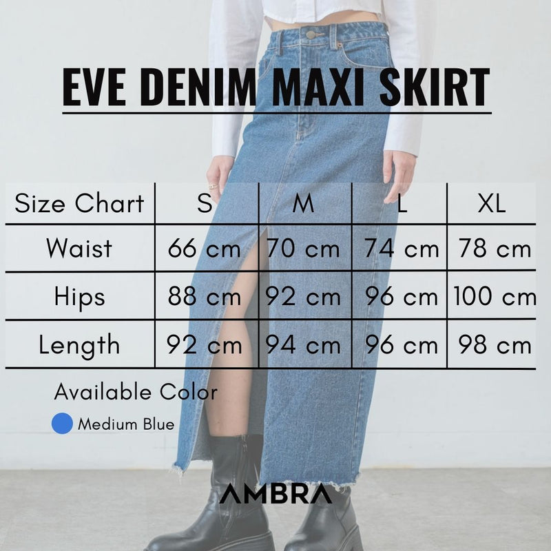 EVE DENIM MAXI SKIRT