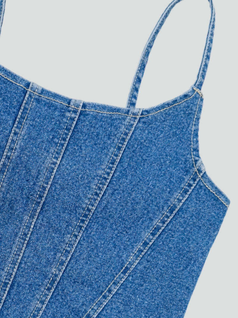 IVY CORSET DENIM TOPS