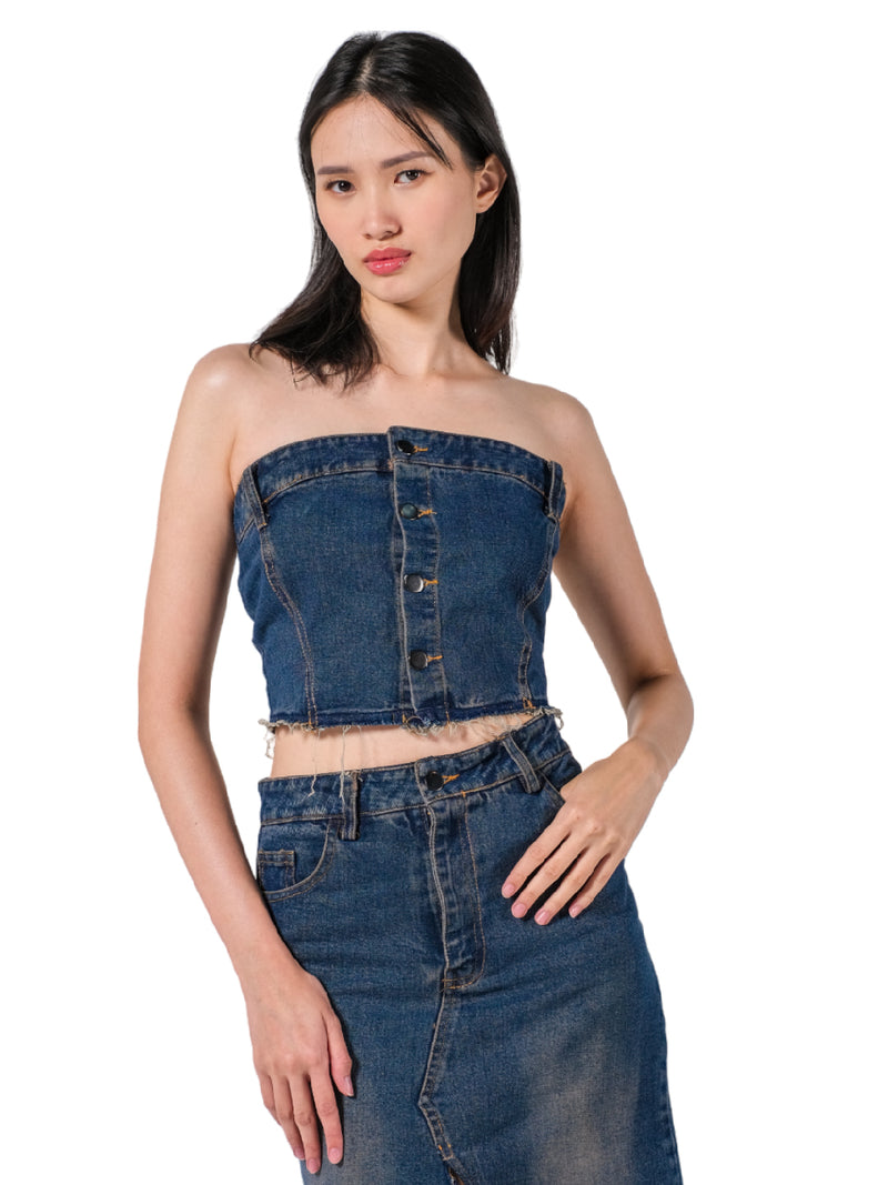 RENE DENIM BUSTIER